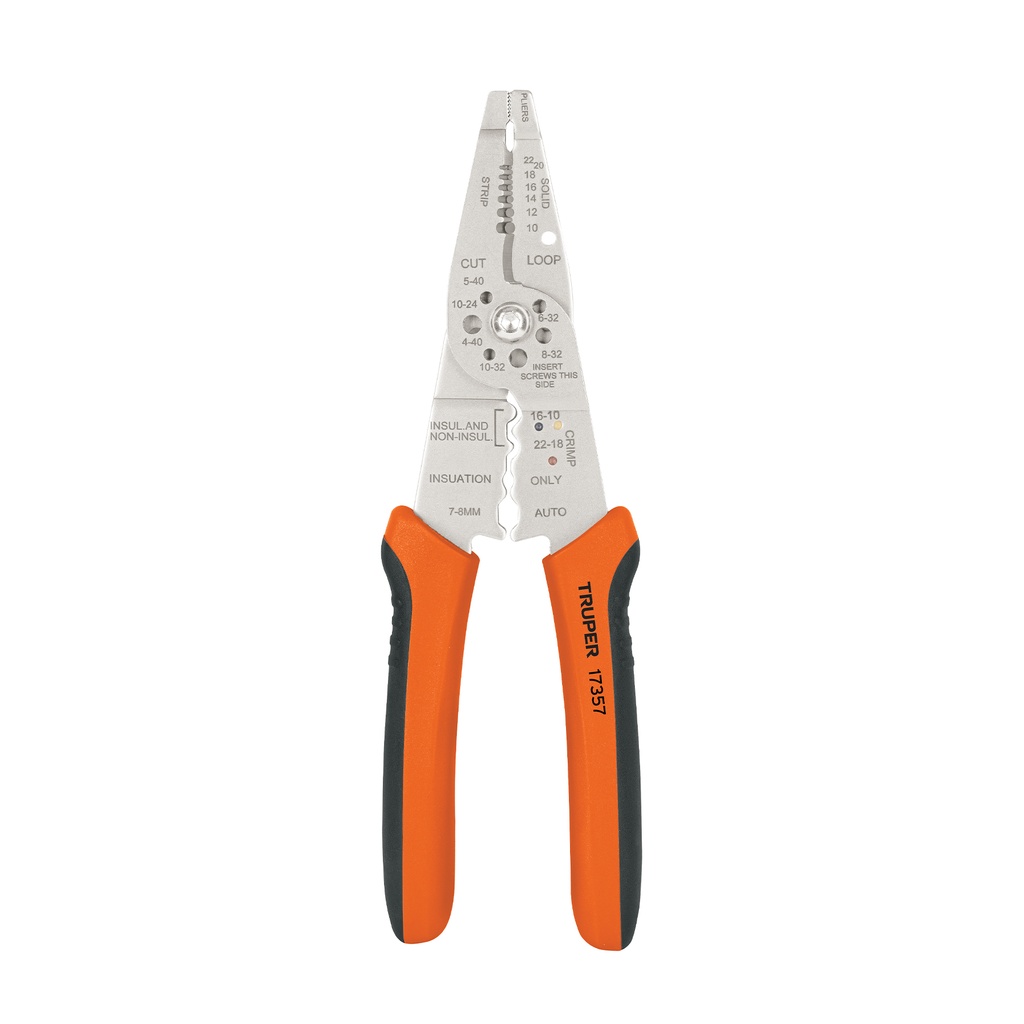 [17357] Alicate 8" pela cables 24 a 12 AWG, Truper