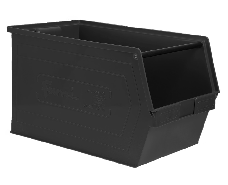 [4A5PLZ 06] Contenedor Negro - Serie Zeus | 450x300x300 c/trave, Storage Compat
